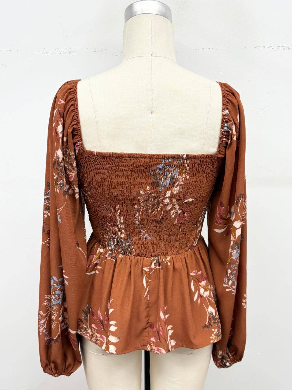 Floral Smocked Peplum Top