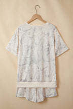 PRETTY BASH Camo V-Neck Loose Tee & Shorts Set