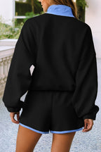 Colorblock Pullover + Shorts Set