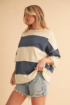8417FN Polly Color Block Top