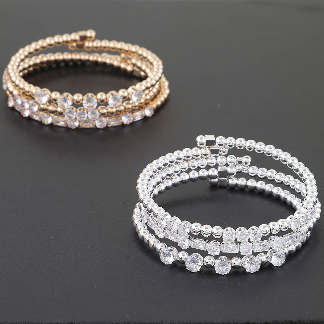 Multi Rhinestone Beaded Bracelet