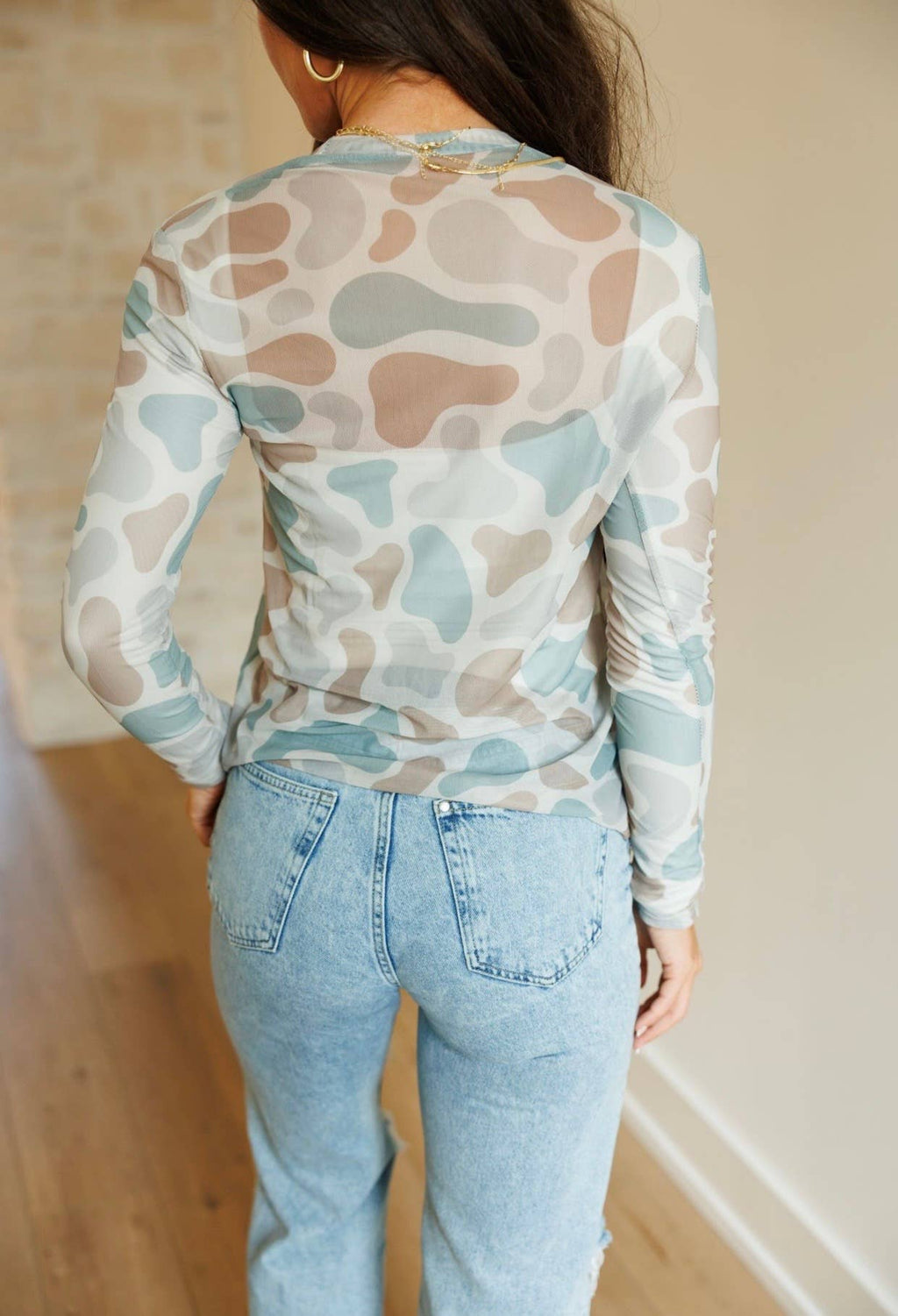 Camo Mesh Top