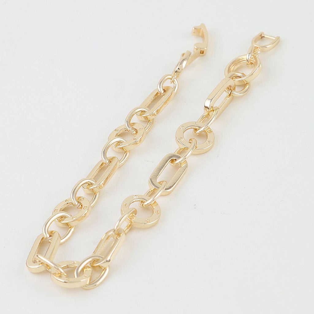 Multi Polished Toggle Link Chain Bracelet