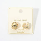 14K Gold Dipped Shell Huggie Earrings