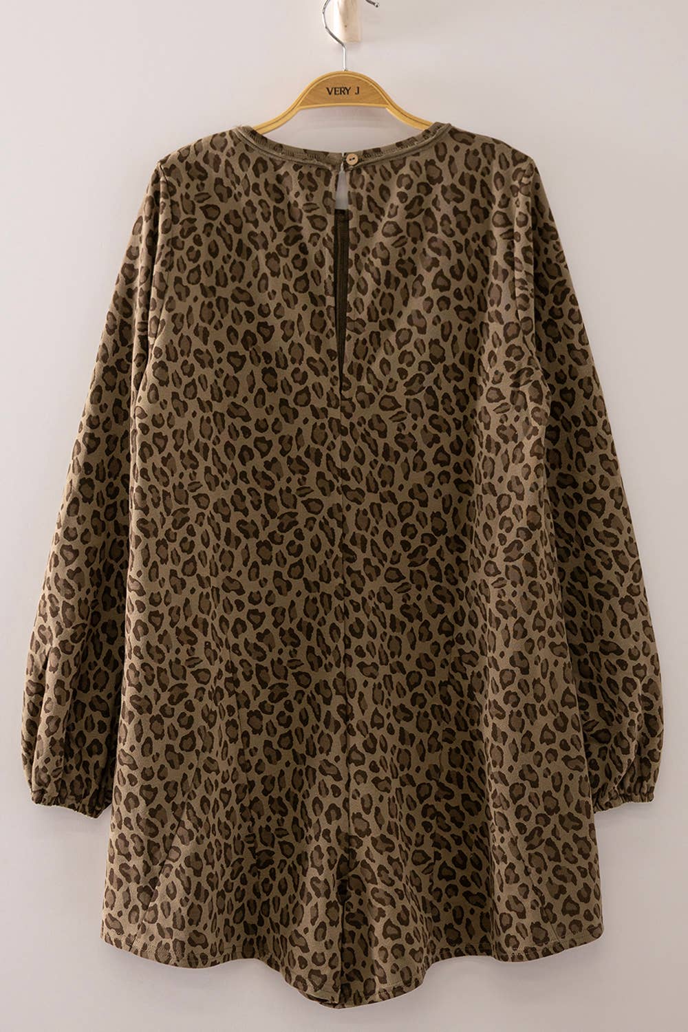 NP71141-Leopard Print Long Sleeve Romper