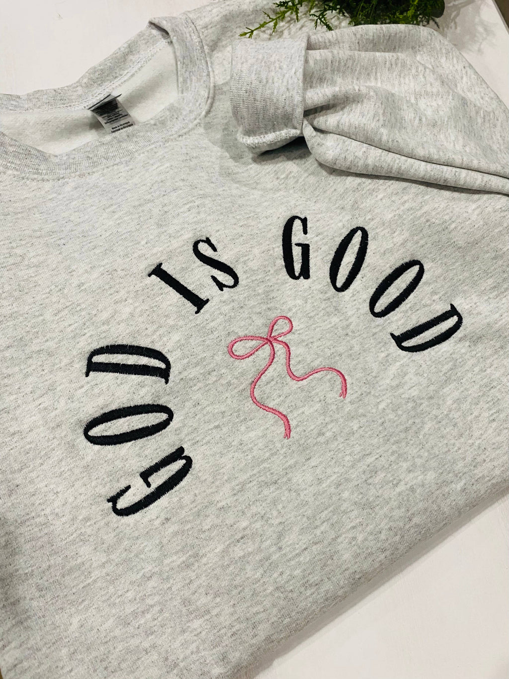 God is Good Bow Sweatshirt