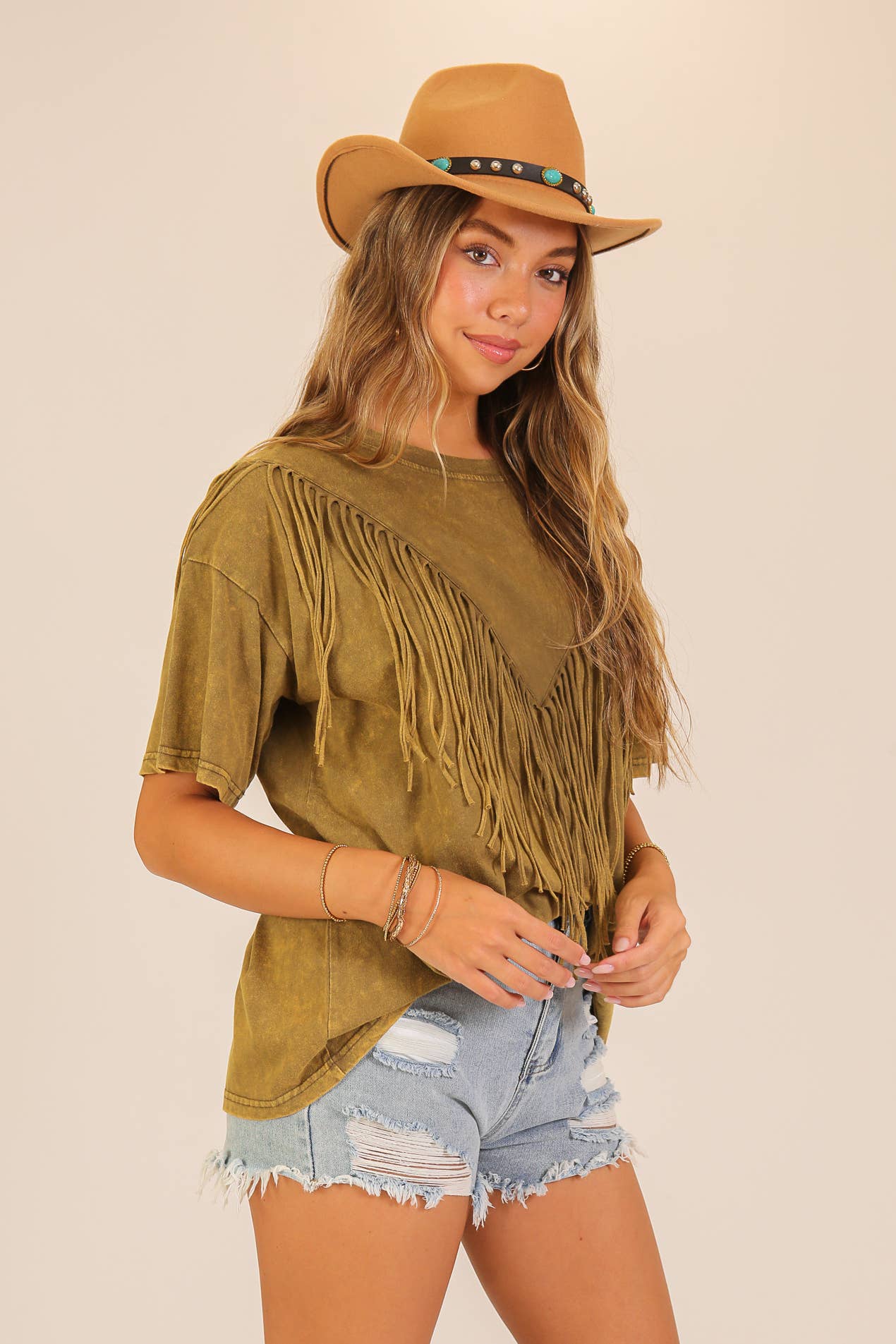 Vintage Fringe Boho Washed Tee