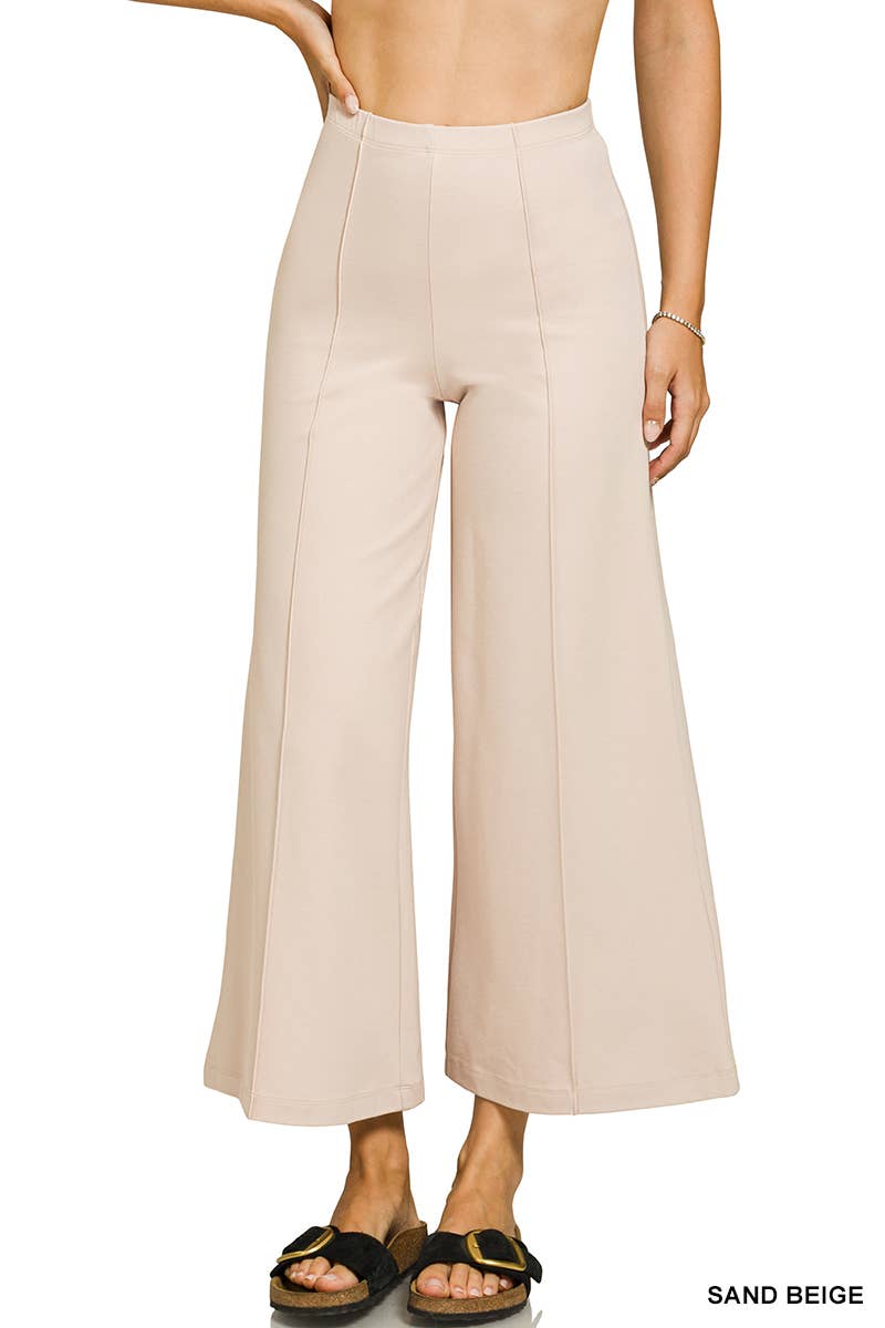 Pintuck Wide Leg Pants