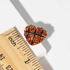 Softball Crystal Pave Heart Stud Earrings