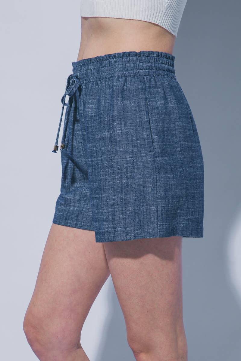 Striped Linen Blend Shorts