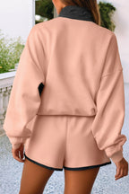 Colorblock Pullover + Shorts Set