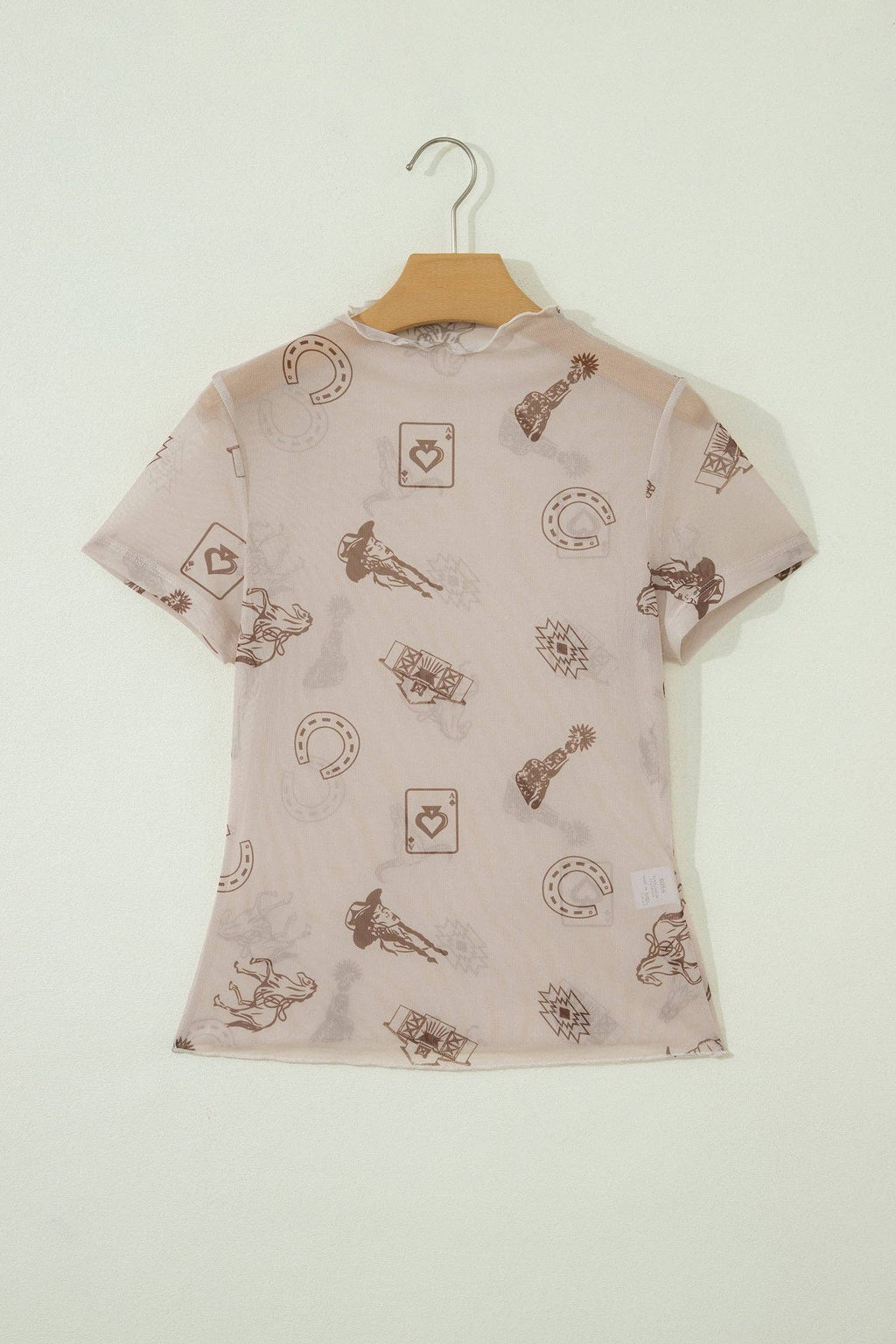 PRETTY BASH Western & Leopard Mesh Top