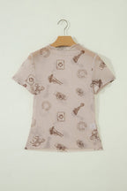 PRETTY BASH Western & Leopard Mesh Top