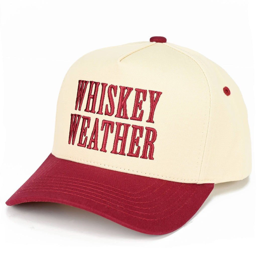C.C WHISKEY WEATHER Embroidered Letter Two Tone Trucker Hat