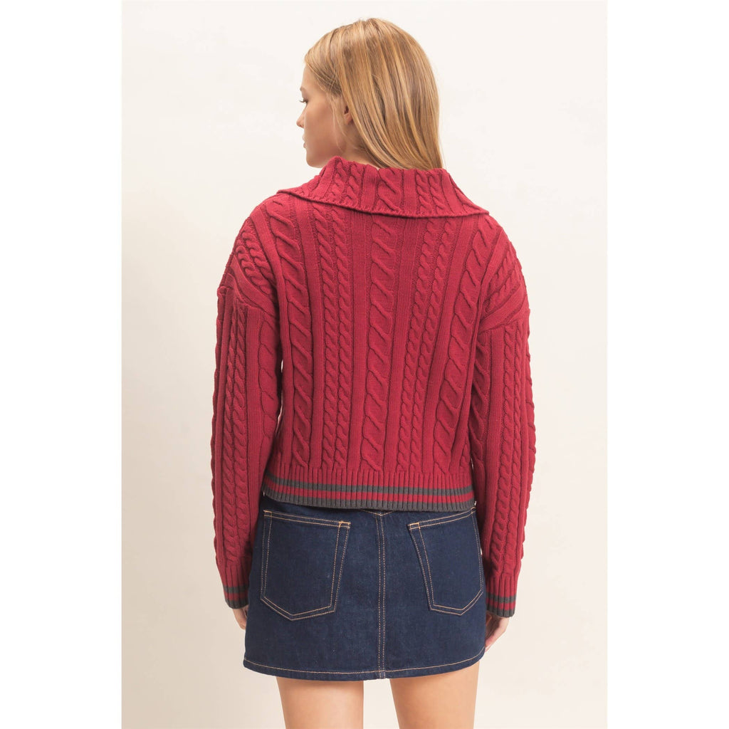 Cable Knit Collar Sweater