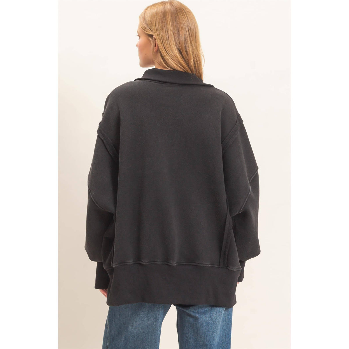 Mineral Wash Snap Collar Pullover