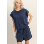 Cap Sleeve Boxy Top And Shorts Set