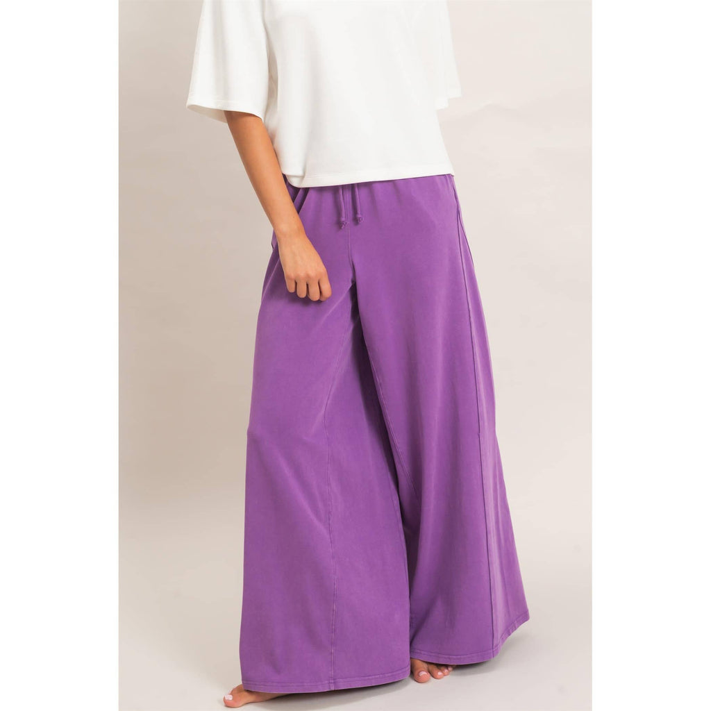 Wide Leg Mineral Wash Pants