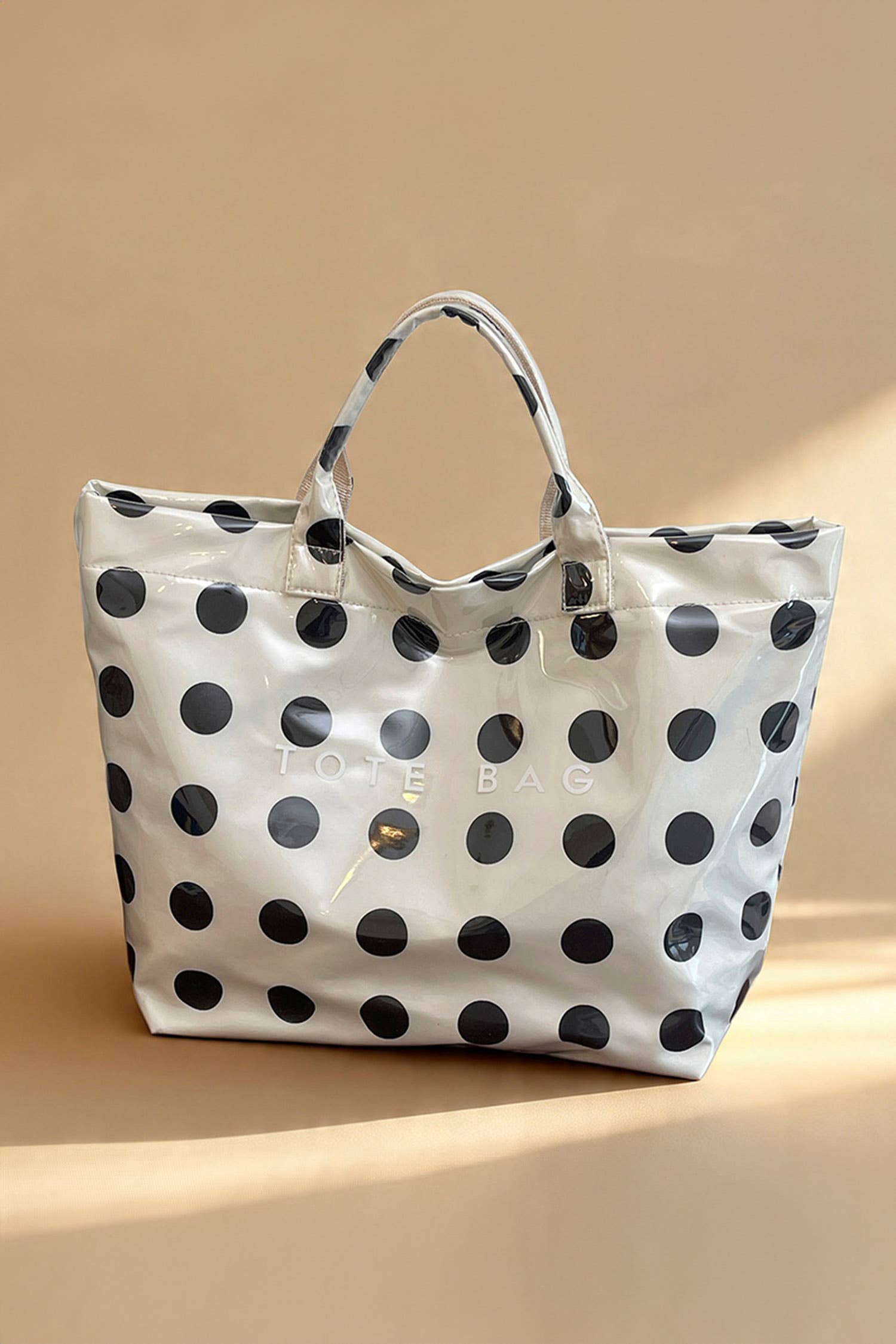 LAS Polka Dot Durable Waterproof PVC Tote Bag