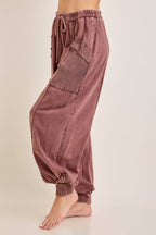 Zen Mineral Washed Ribbed  Baggy Lounge Balloon Pants HP7610