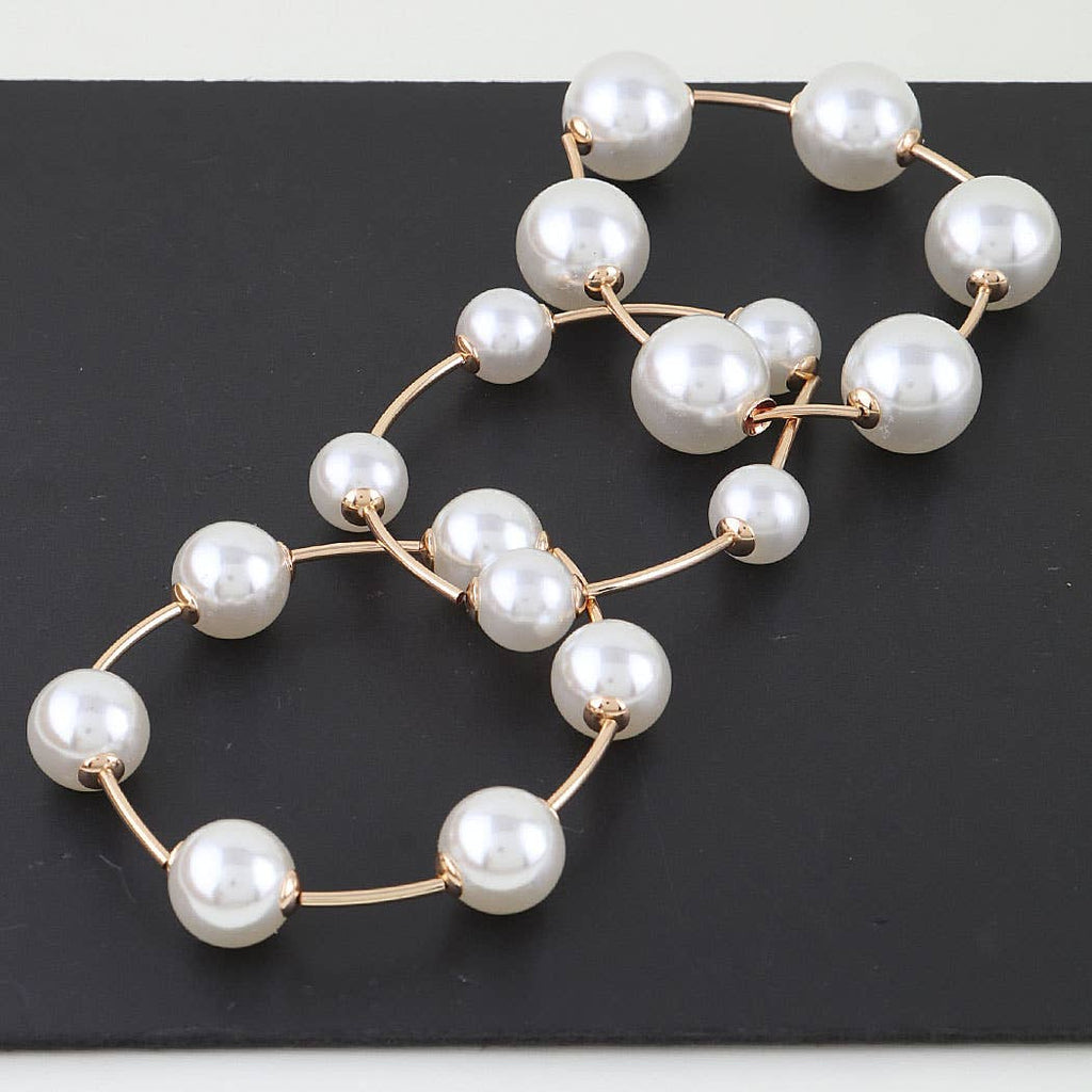 Classic Pearl Stone Beaded Tube Bracelet