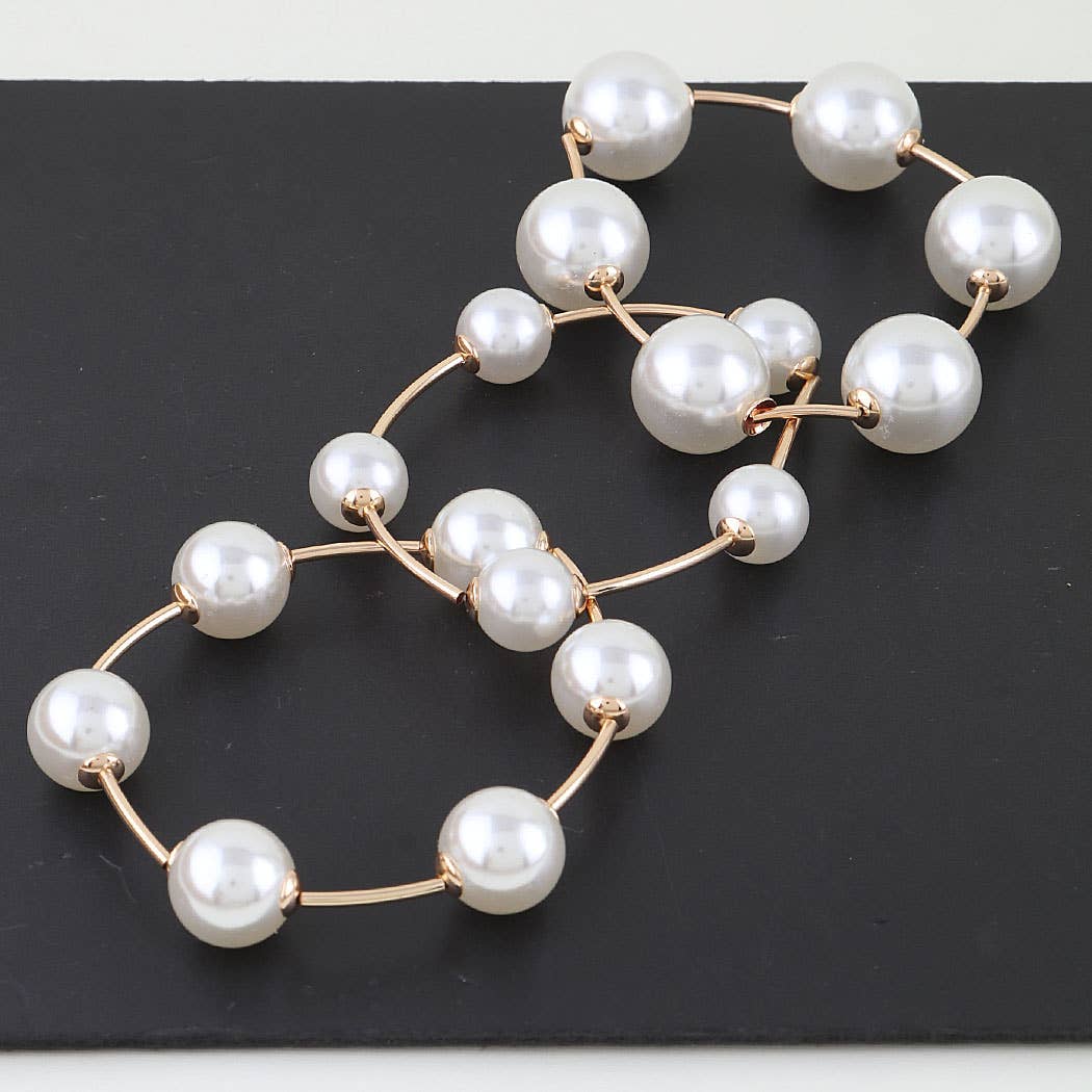 Classic Pearl Stone Beaded Tube Bracelet