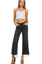 High Rise Washed Black Cropped Jeans