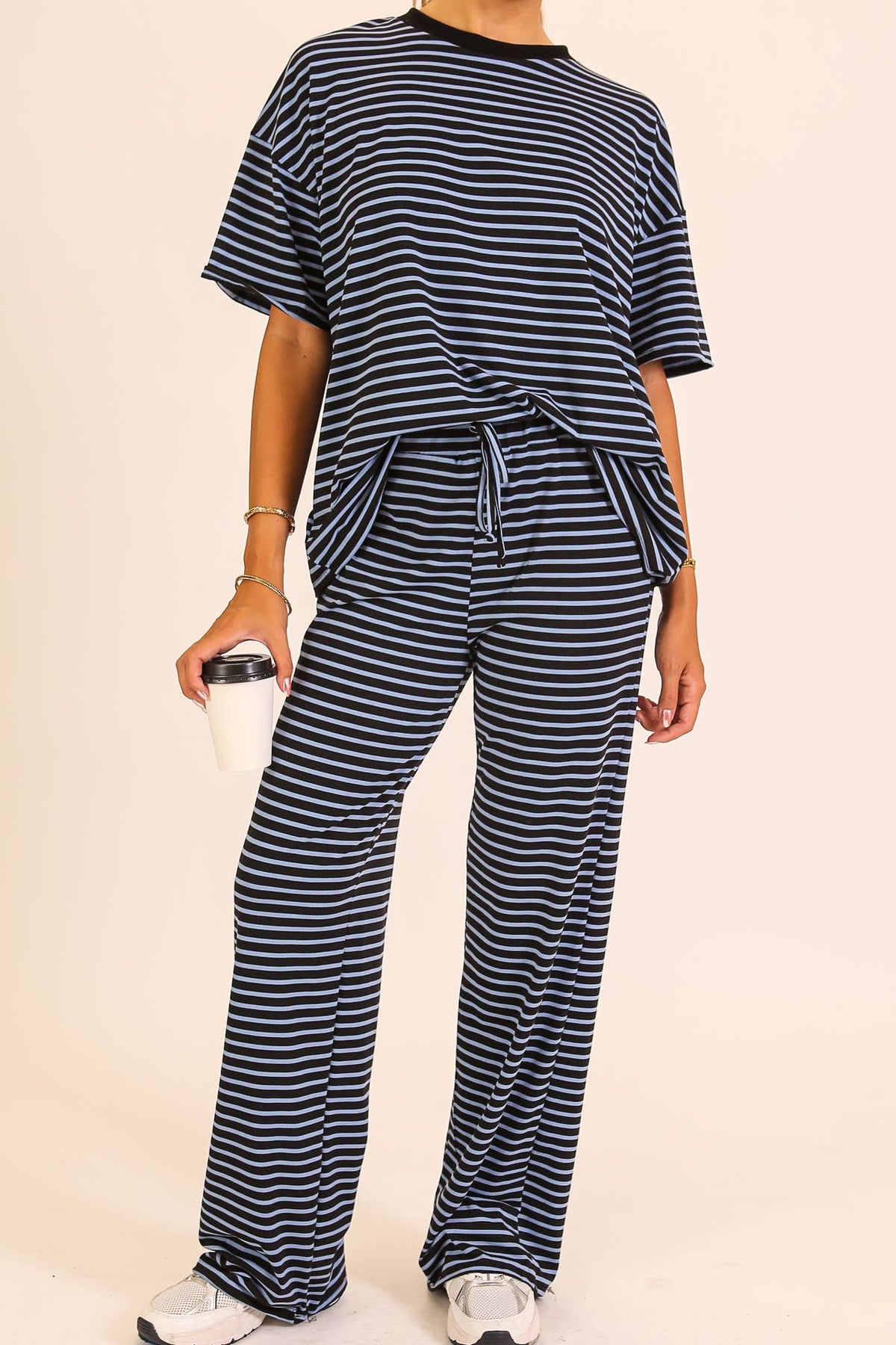Striped Lounge Top & Pants Set