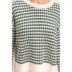 Mixed Pattern Long Sleeve Sweater