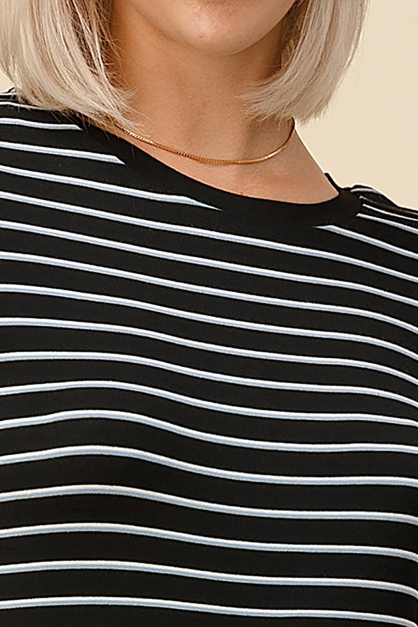 AY34568S4 - SHORT SLEEVE MULTI COLOR STRIPE TOP
