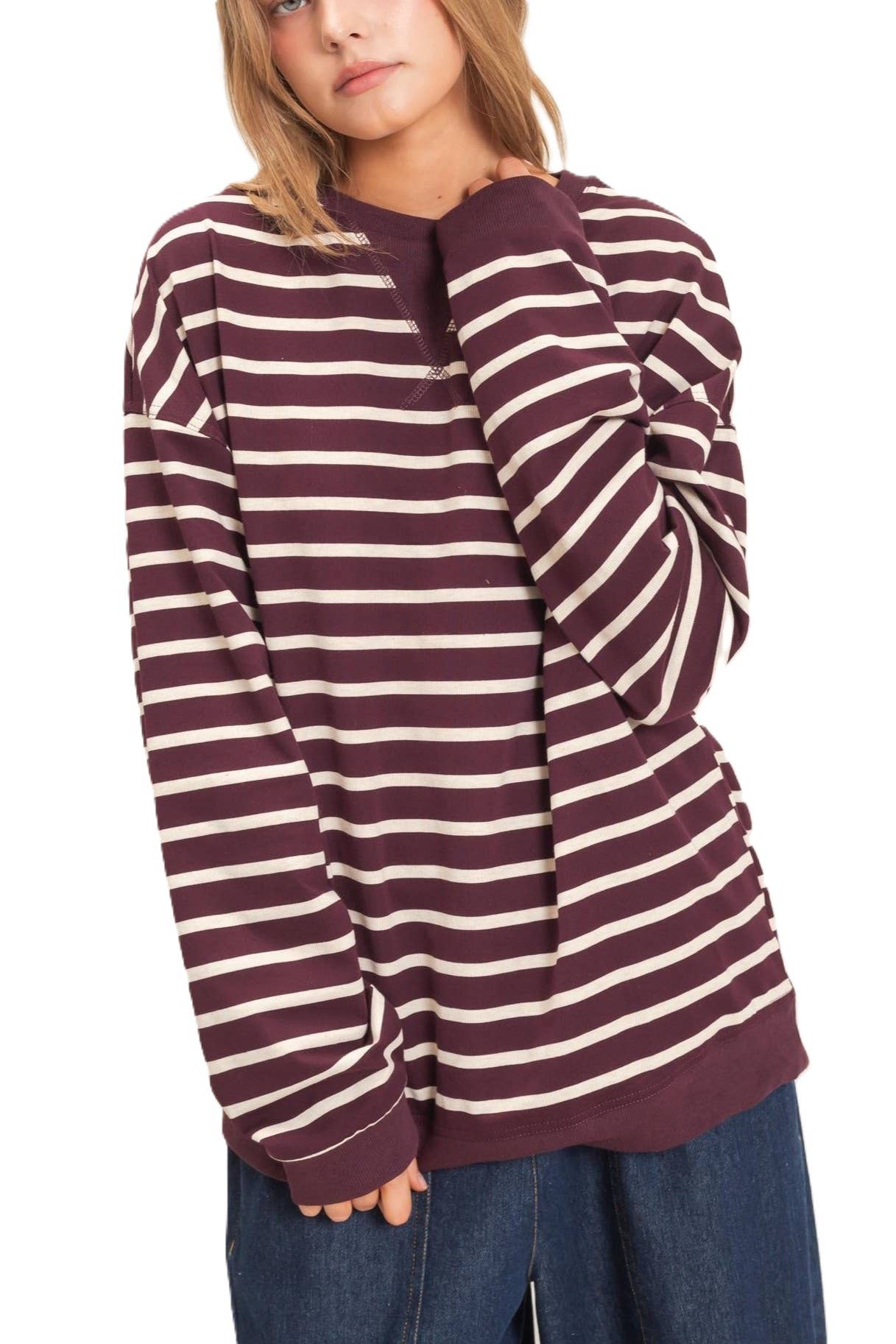 Striped Long Sleeve Pullover