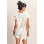 Striped Round Neck Short Sleeve Top