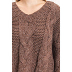 Cable Knit V-Neck Sweater