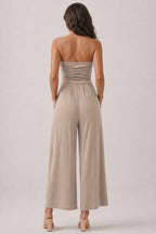 JR16435F - TUBE TOP W/SHIRRING PALAZZO ROMPER