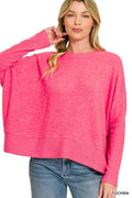 Brushed Melange Hacci Dolman Sleeve Sweater