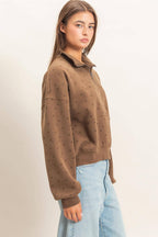 Star Print Half Zip Sweatshirt
