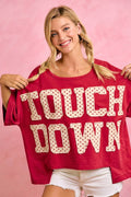 GAMEDAY THEME POLKA DOT PATCHES SHORT SLEEVES TOP