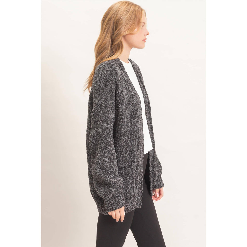Patch Pocket Chenille Cardigan
