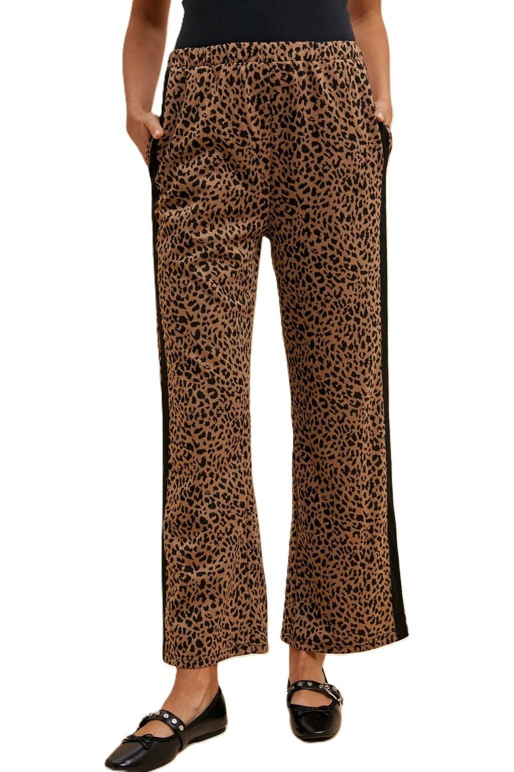 Animal Jacquard Knit Track Pants