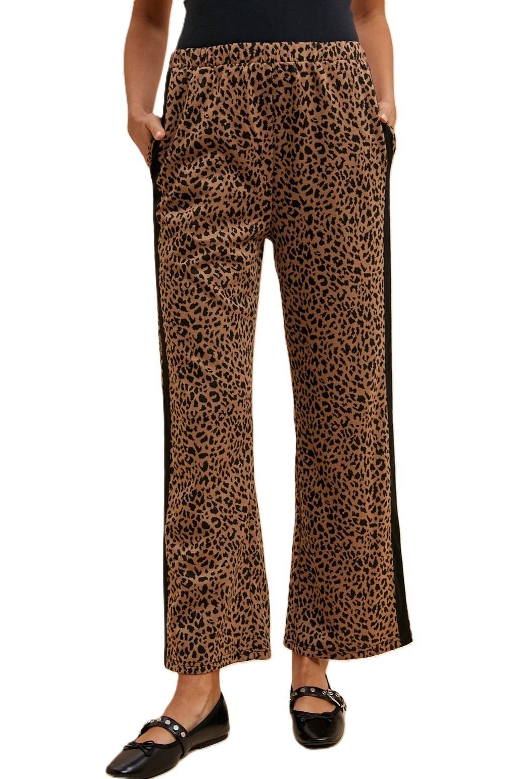 Animal Jacquard Knit Track Pants
