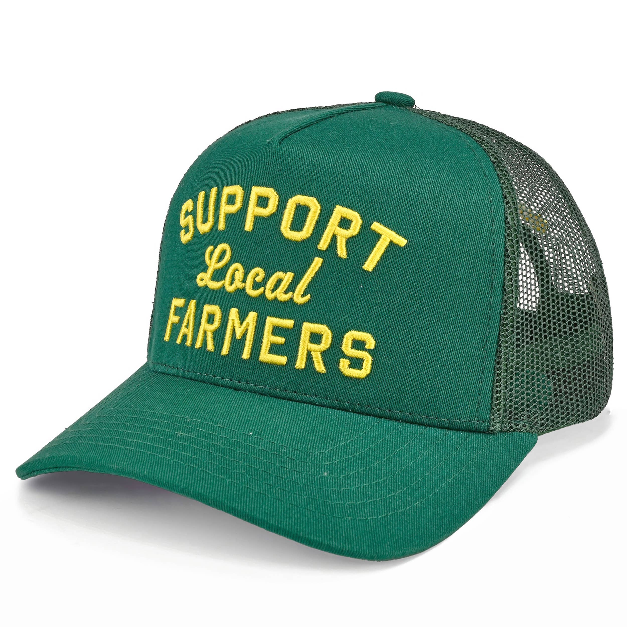 C.C SUPPORT LOCAL FARMERS Letter Two Tone Trucker Hat