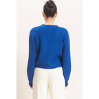 Rhinestone Bow Tie-Front Sweater