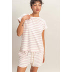 Striped Round Neck Short Sleeve Top