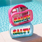 6-Piece Set SALTY Clear Cosmetic Bag Bundle ( $36 Value )
