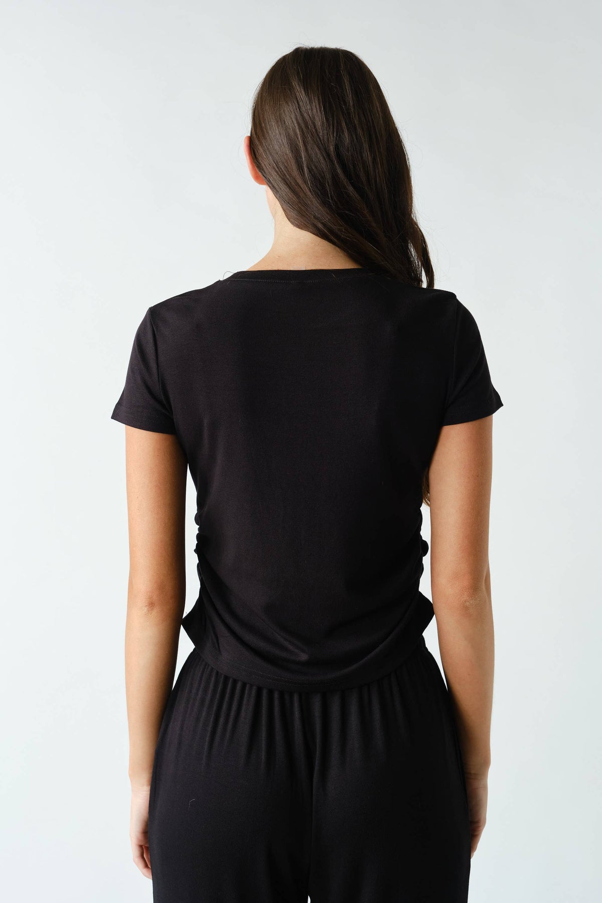 Marlow Short-Sleeve Ruched Two-Piece Set