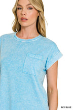 Halo Snow Washed Cuffed Short Sleeve Tee