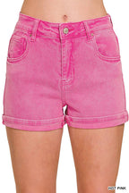5 Pockets Cuffed Shorts - Zenana