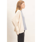 Two-Tone Knit Sweater