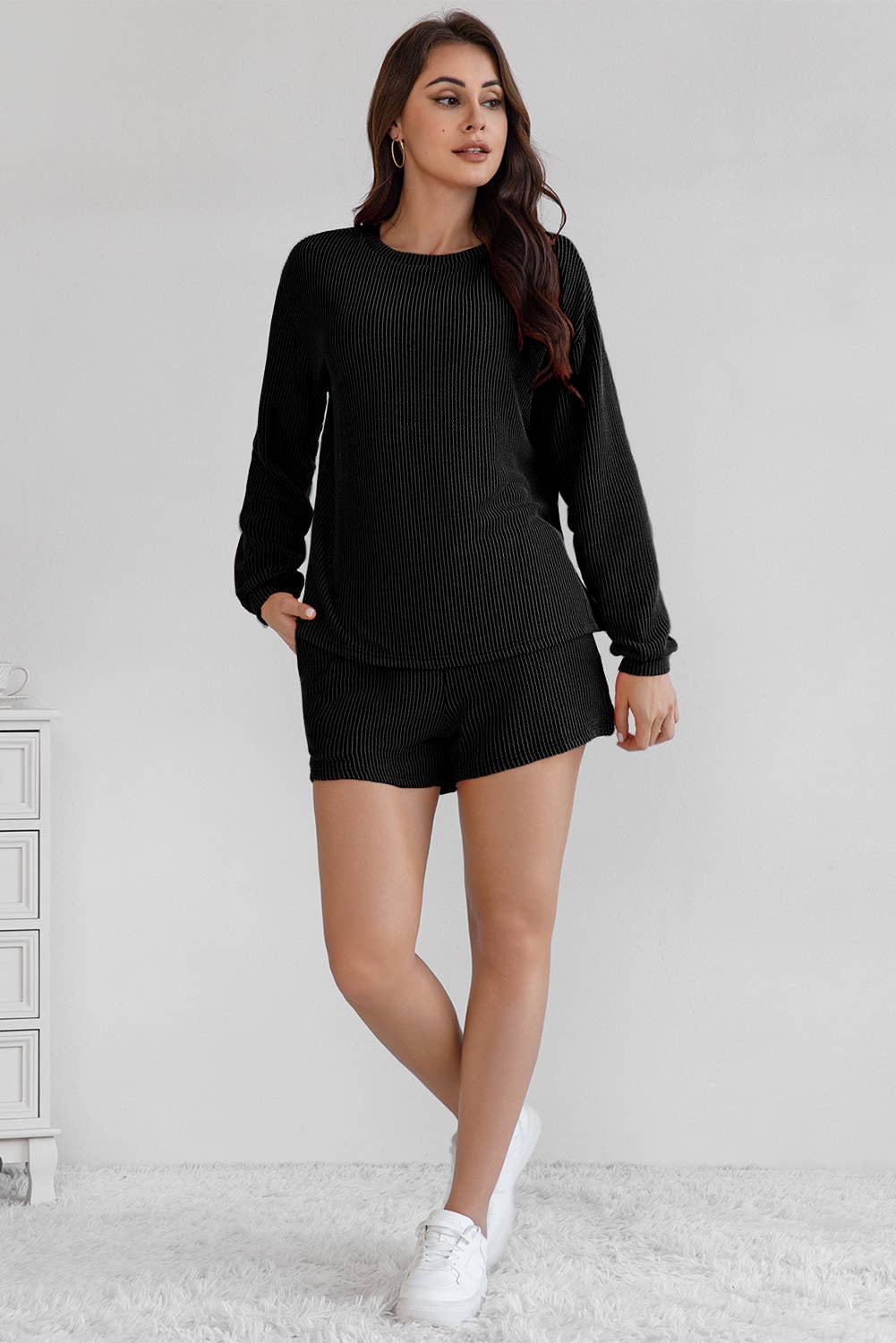 Kinsey Long Sleeve Top Shorts Set