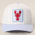 Lobster Embroidered Patch Seersucker Brim Trucker Hat